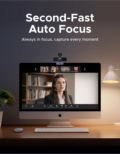 UGREEN 4K FHD Webcam – Auto Focus & Noise-Cancelling Mics
