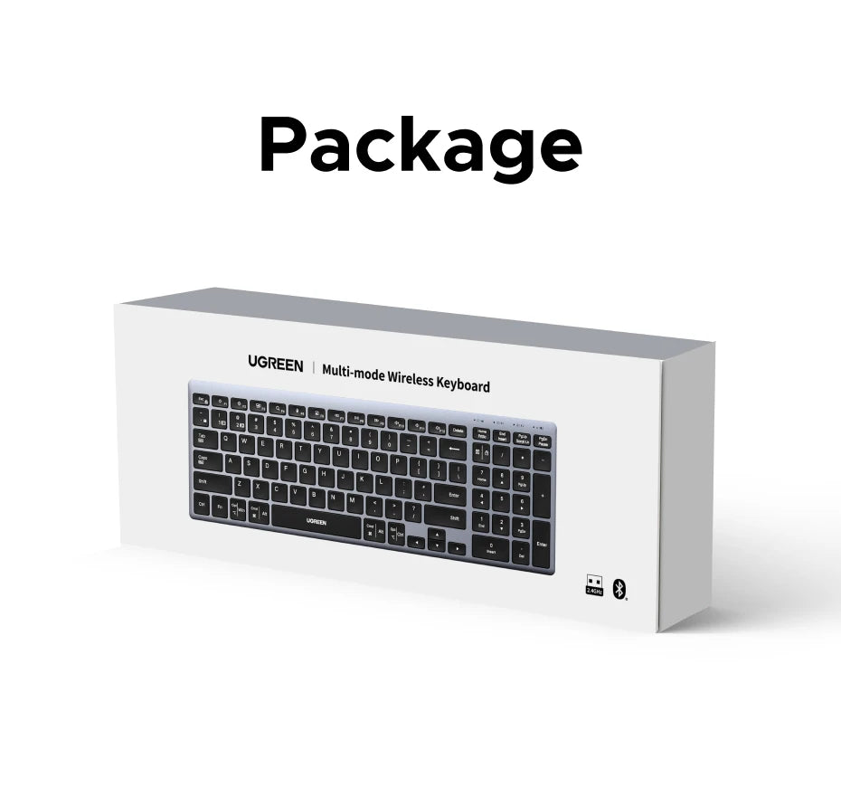 UGREEN 99-Key Wireless Keyboard (Bluetooth & 2.4G)