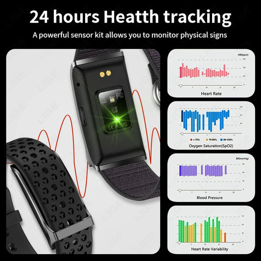 LIGE Smart Bracelet with Heart Rate & Blood Pressure Monitor