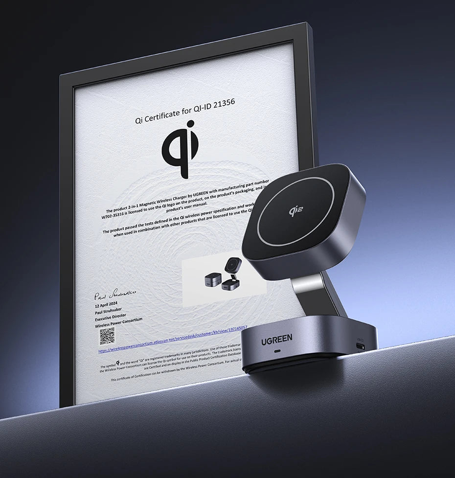 UGREEN Qi2 15W Magnetic Wireless Charging Stand