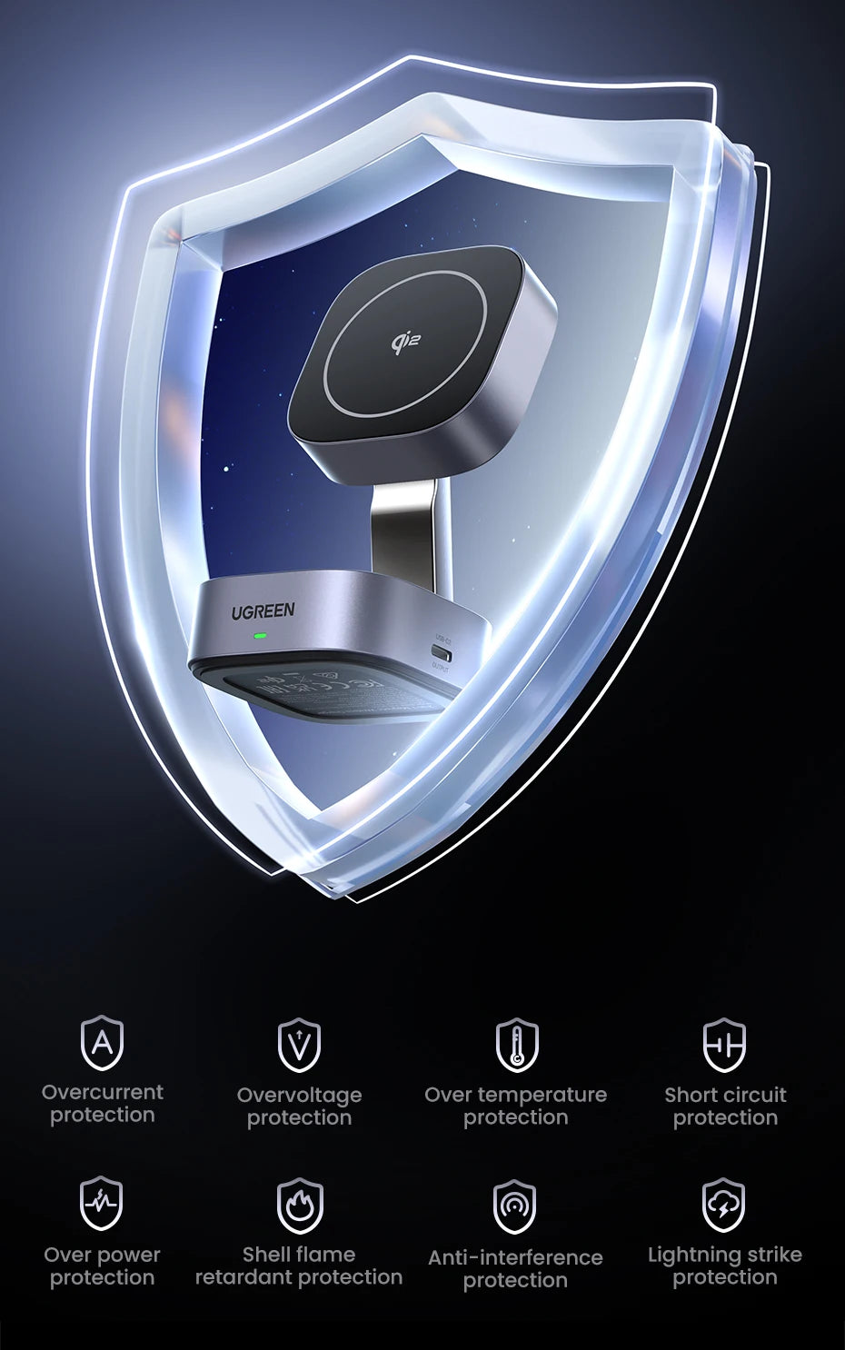 UGREEN Qi2 15W Magnetic Wireless Charging Stand