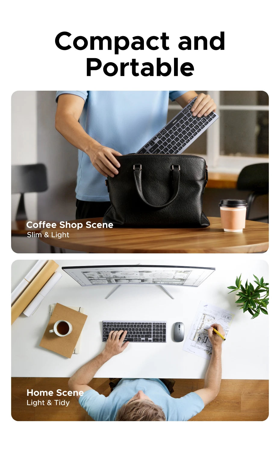 UGREEN 99-Key Wireless Keyboard (Bluetooth & 2.4G)