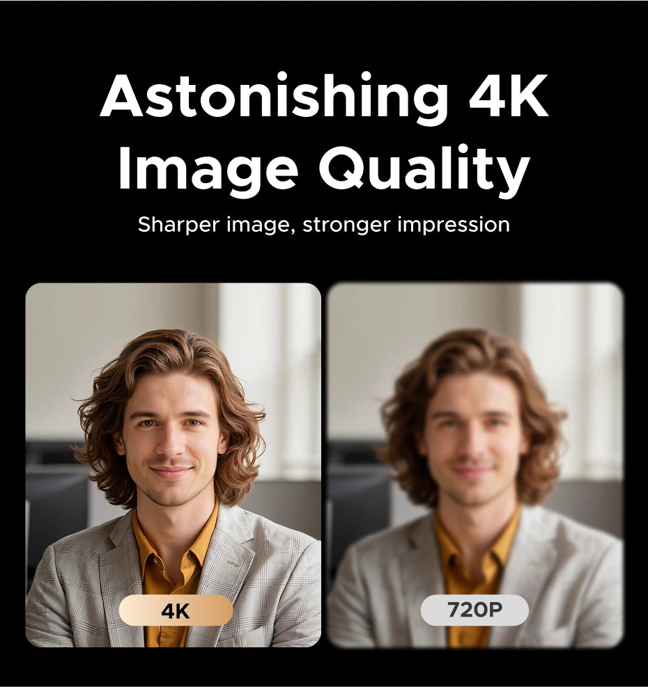 UGREEN 4K FHD Webcam – Auto Focus & Noise-Cancelling Mics