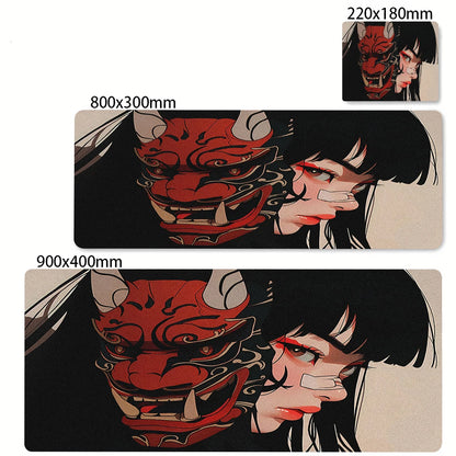 XXL Anime Gaming Desk Mat – Mask Girl Design