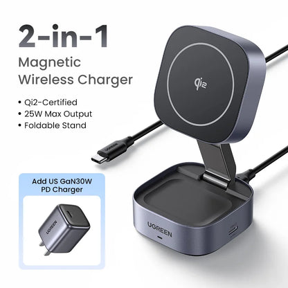UGREEN Qi2 15W Magnetic Wireless Charging Stand