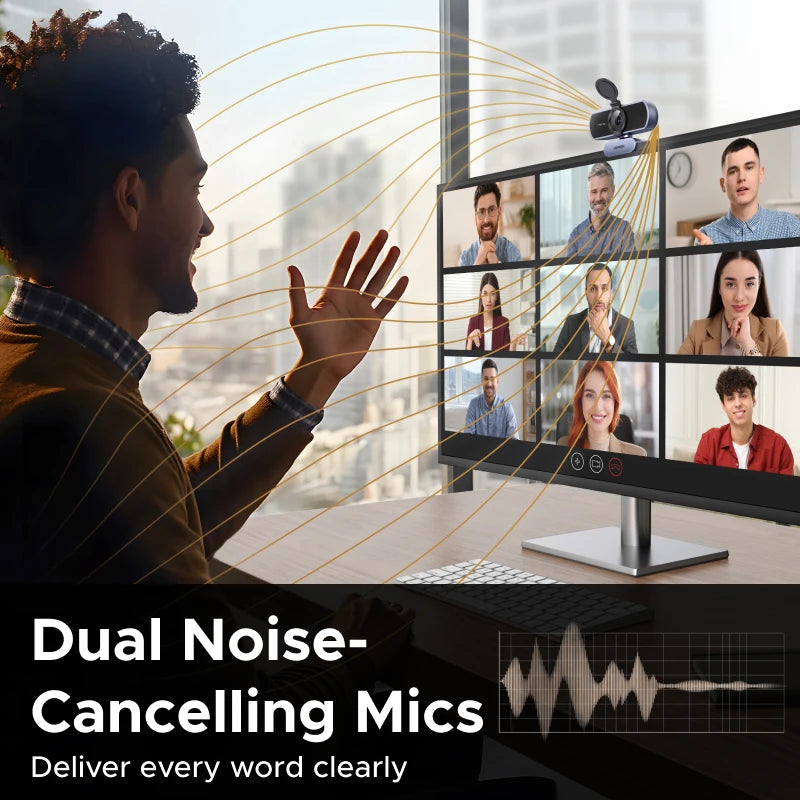 UGREEN 4K FHD Webcam – Auto Focus & Noise-Cancelling Mics