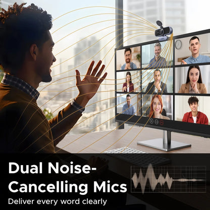 UGREEN 4K FHD Webcam – Auto Focus & Noise-Cancelling Mics