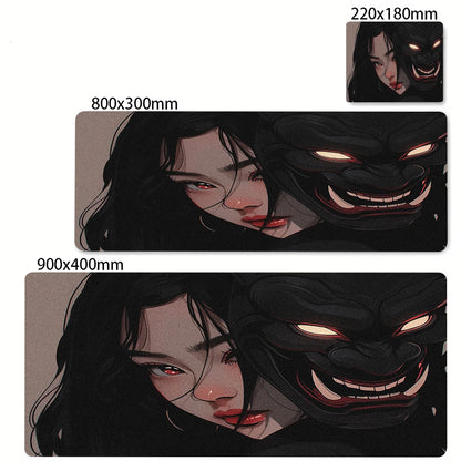 XXL Anime Gaming Desk Mat – Mask Girl Design