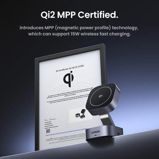 UGREEN Qi2 15W Magnetic Wireless Charging Stand