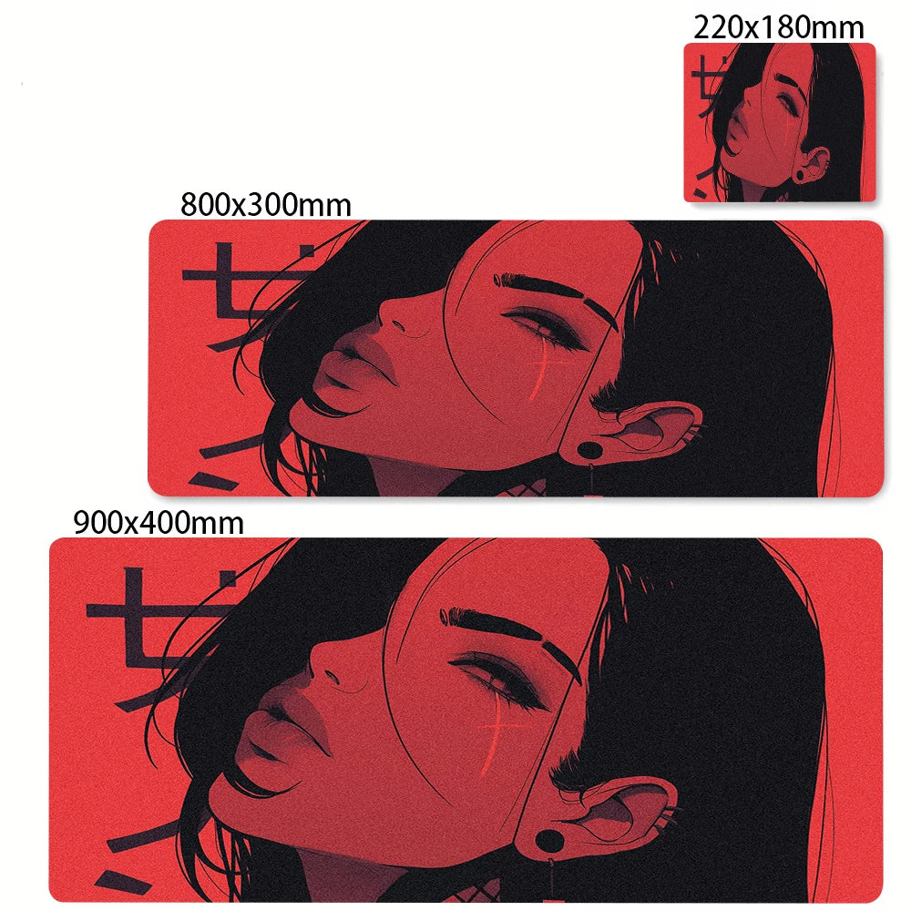 XXL Anime Gaming Desk Mat – Mask Girl Design