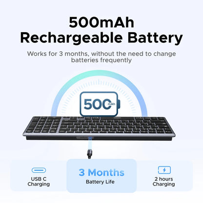 UGREEN 99-Key Wireless Keyboard (Bluetooth & 2.4G)