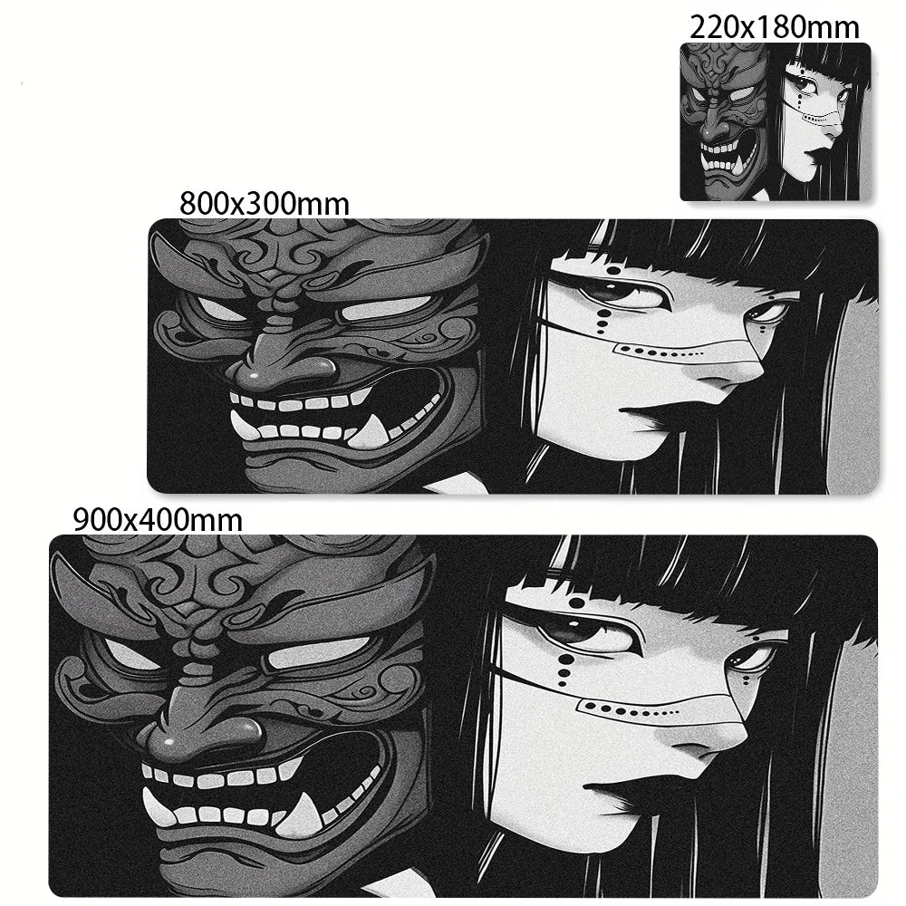 XXL Anime Gaming Desk Mat – Mask Girl Design