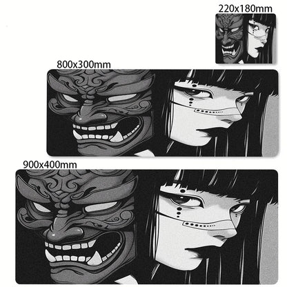 XXL Anime Gaming Desk Mat – Mask Girl Design