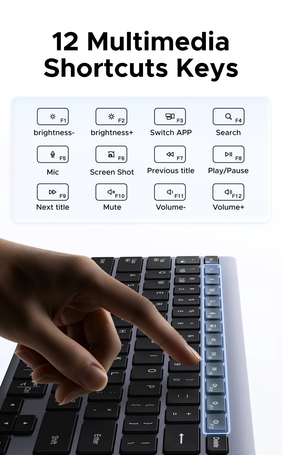 UGREEN 99-Key Wireless Keyboard (Bluetooth & 2.4G)