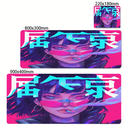 XXL Anime Gaming Desk Mat – Mask Girl Design