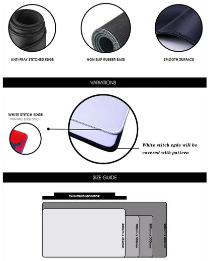 XXL Anime Gaming Desk Mat – Mask Girl Design