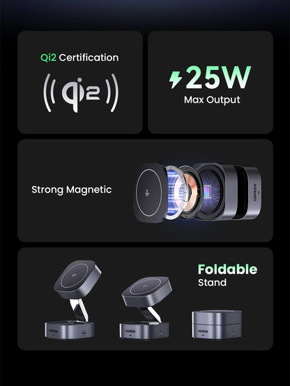 UGREEN Qi2 15W Magnetic Wireless Charging Stand
