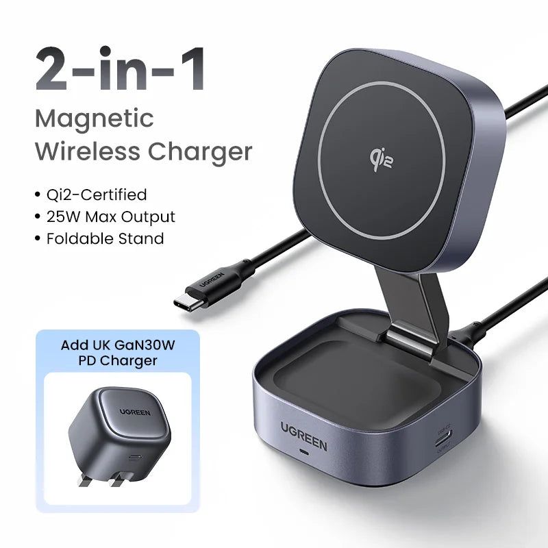 UGREEN Qi2 15W Magnetic Wireless Charging Stand
