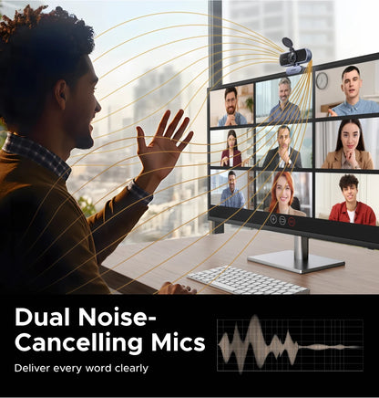 UGREEN 4K FHD Webcam – Auto Focus & Noise-Cancelling Mics