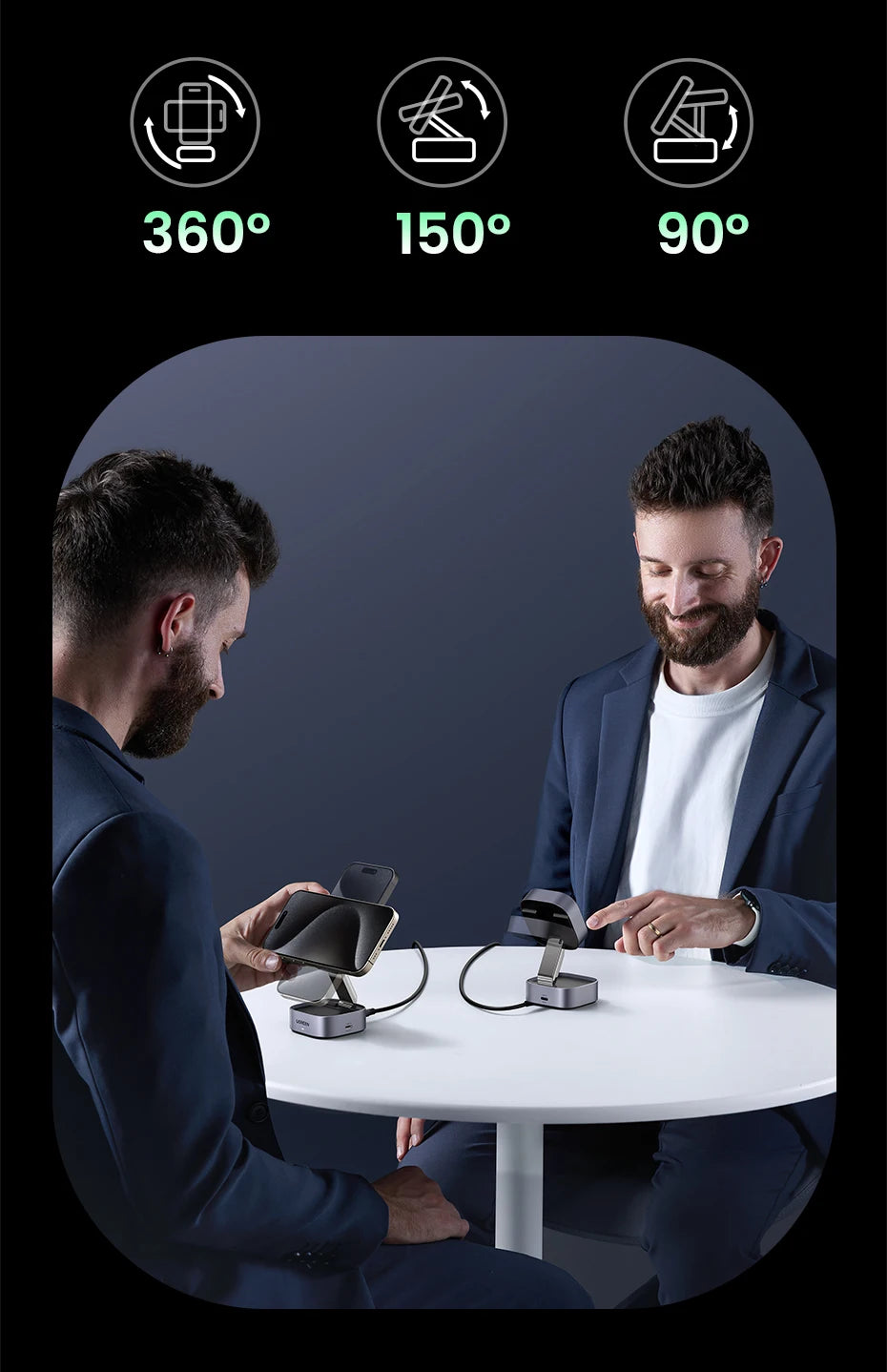 UGREEN Qi2 15W Magnetic Wireless Charging Stand