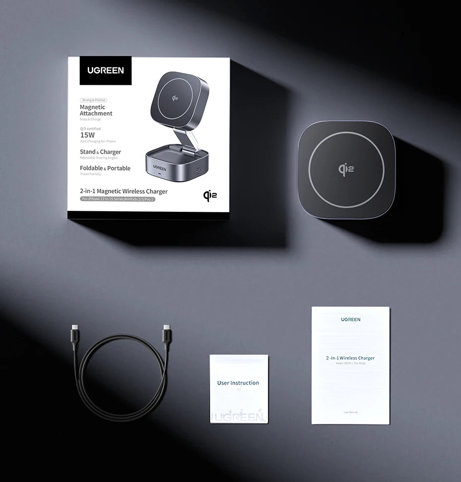 UGREEN Qi2 15W Magnetic Wireless Charging Stand