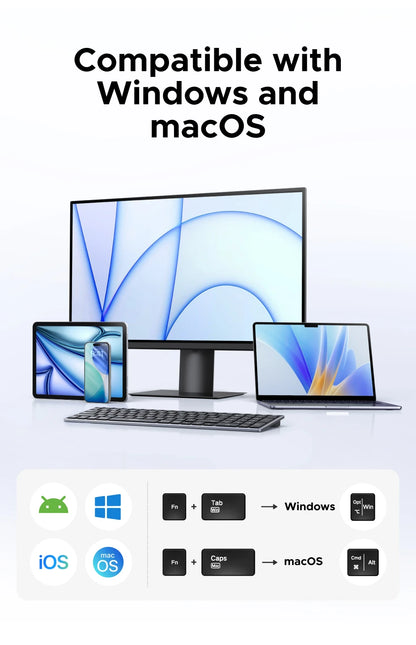 UGREEN 99-Key Wireless Keyboard (Bluetooth & 2.4G)