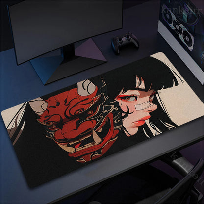 XXL Anime Gaming Desk Mat – Mask Girl Design