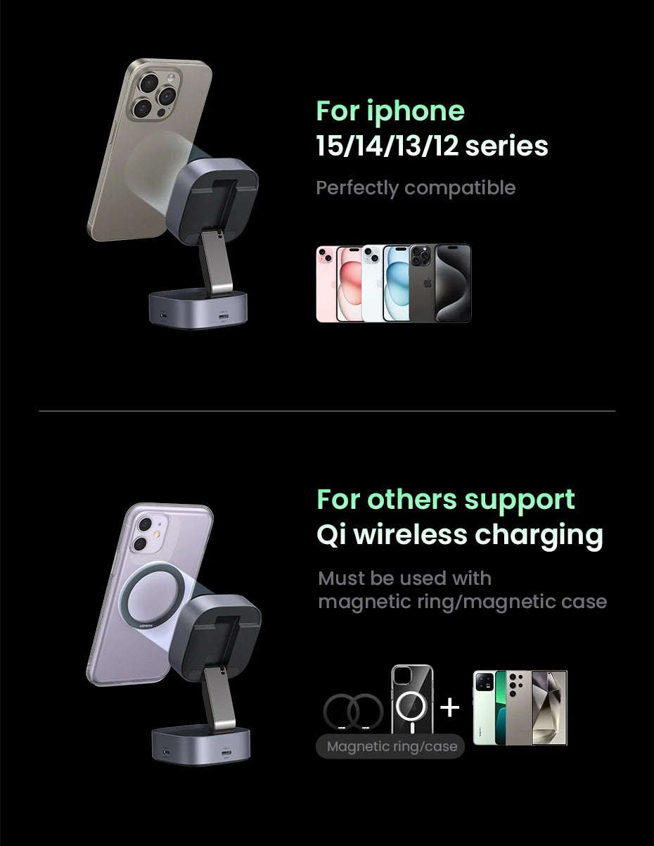UGREEN Qi2 15W Magnetic Wireless Charging Stand