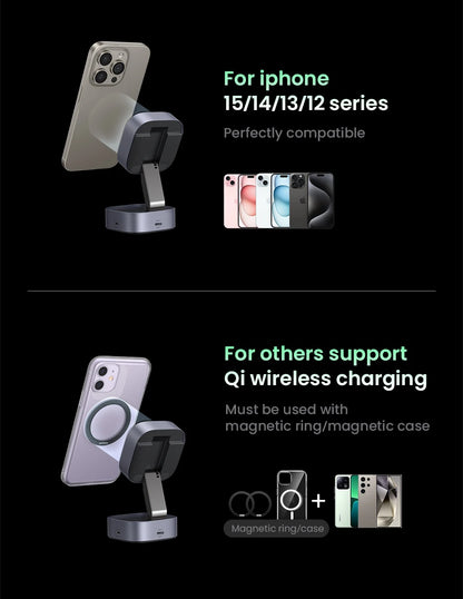 UGREEN Qi2 15W Magnetic Wireless Charging Stand