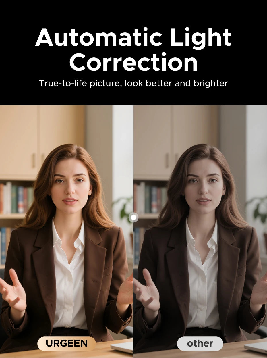 UGREEN 4K FHD Webcam – Auto Focus & Noise-Cancelling Mics