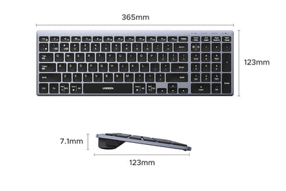 UGREEN 99-Key Wireless Keyboard (Bluetooth & 2.4G)