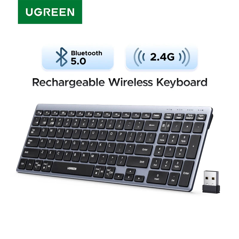 UGREEN 99-Key Wireless Keyboard (Bluetooth & 2.4G)