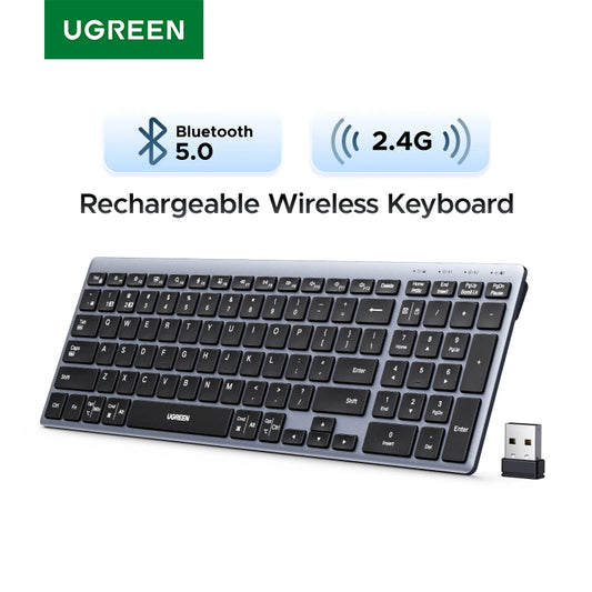UGREEN 99-Key Wireless Keyboard (Bluetooth & 2.4G)