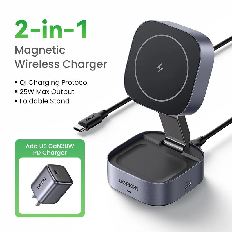 UGREEN Qi2 15W Magnetic Wireless Charging Stand