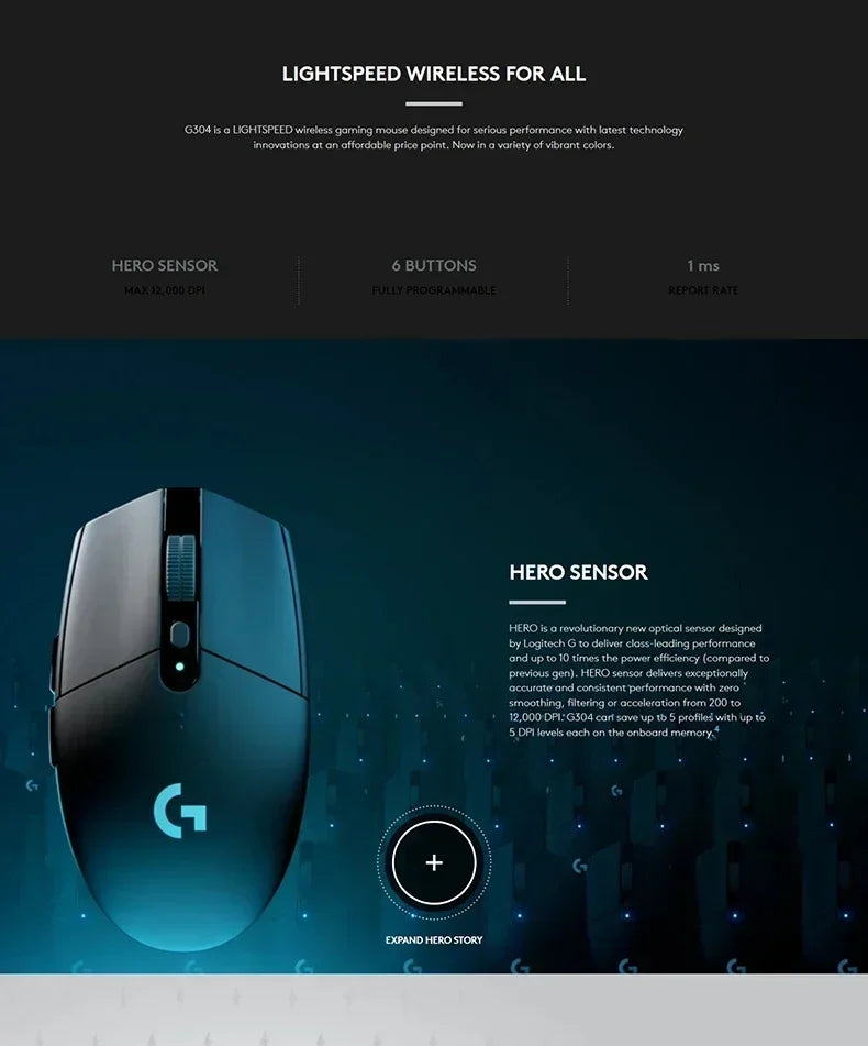 Logitech G305/G304 LIGHTSPEED Wireless Gaming Mouse
