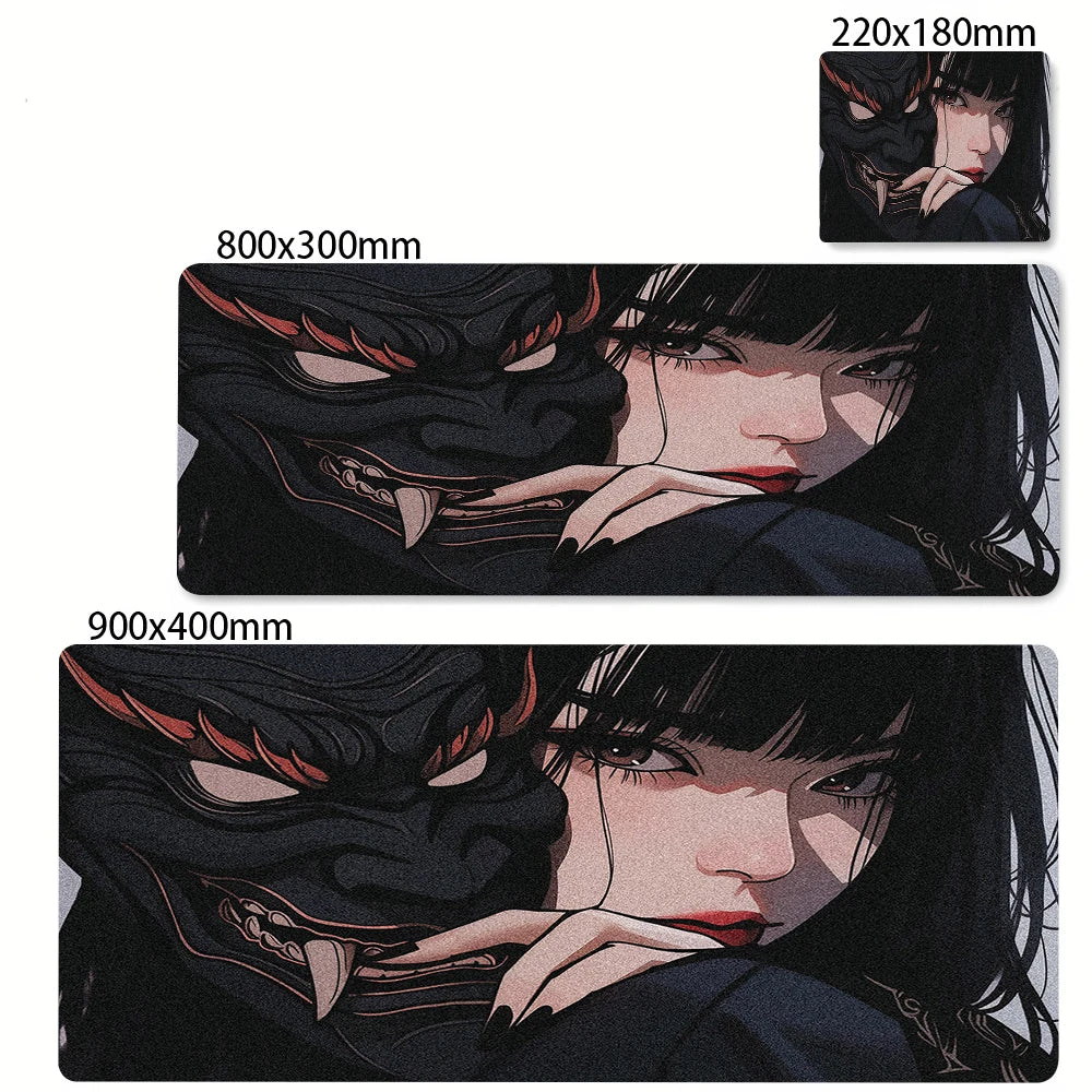 XXL Anime Gaming Desk Mat – Mask Girl Design